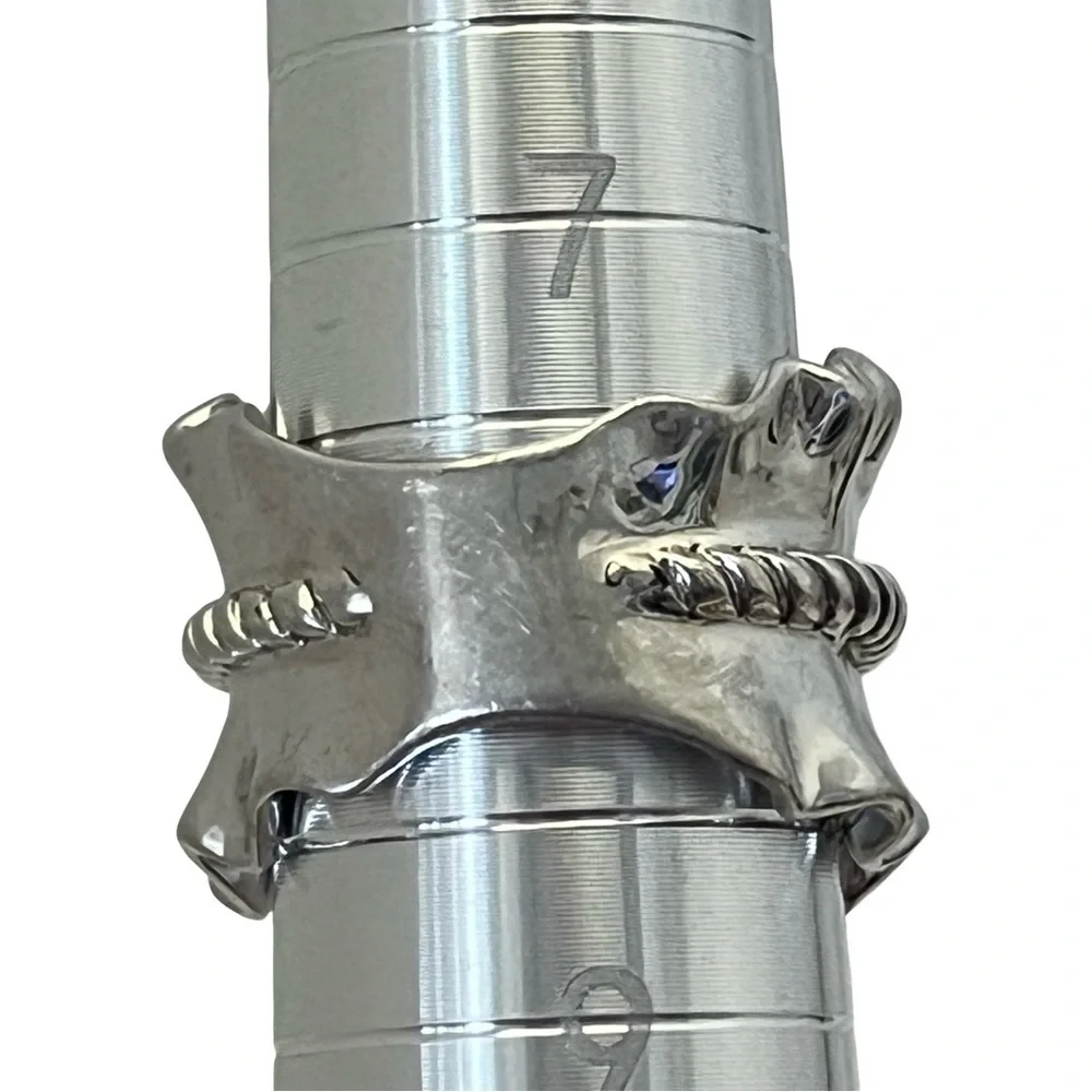 Michelle Albala Jade Cocktail Statement Ring Diamonds Sterling Silver Ruffle Lrg